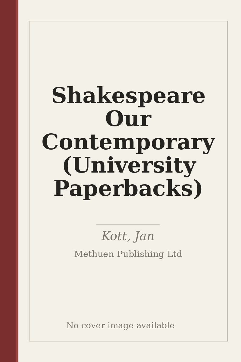 Shakespeare Our Contemporary (University Paperbacks) - no cover image available