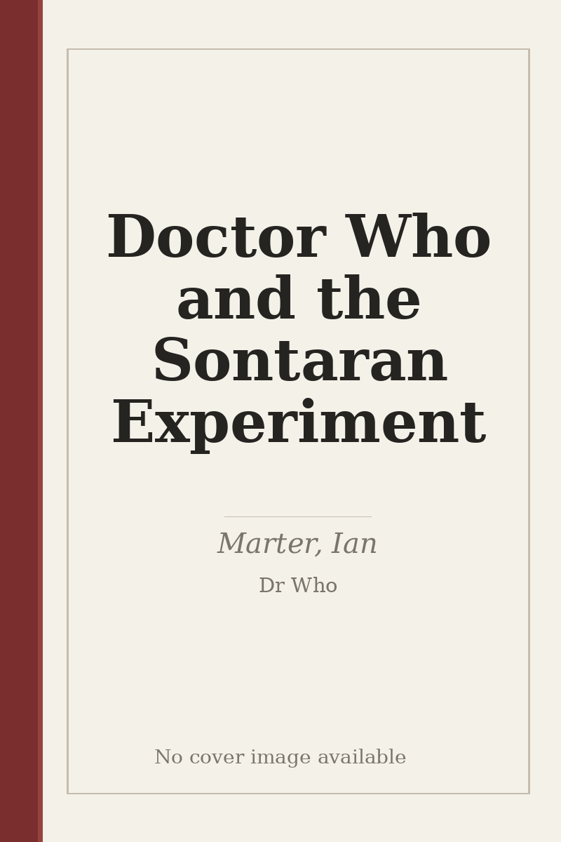 Doctor Who and the Sontaran Experiment - no cover image available