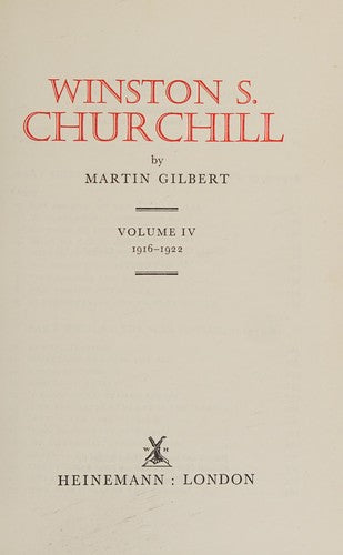Winston S. Churchill. Vol.4 1917-1922