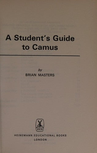 A Student's Guide to Camus (Students' guide to European literature)