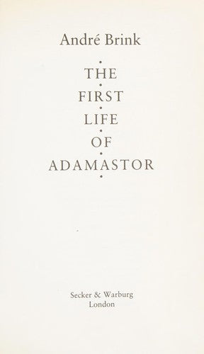 The First Life of Adamastor