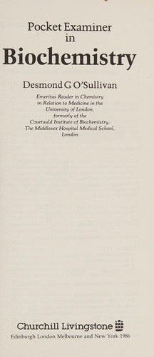 Pocket Examiner in Biochemistry