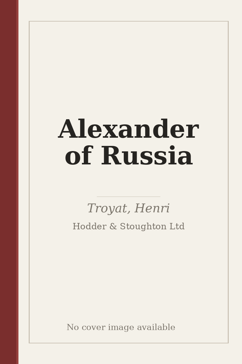 Alexander of Russia - no cover image available
