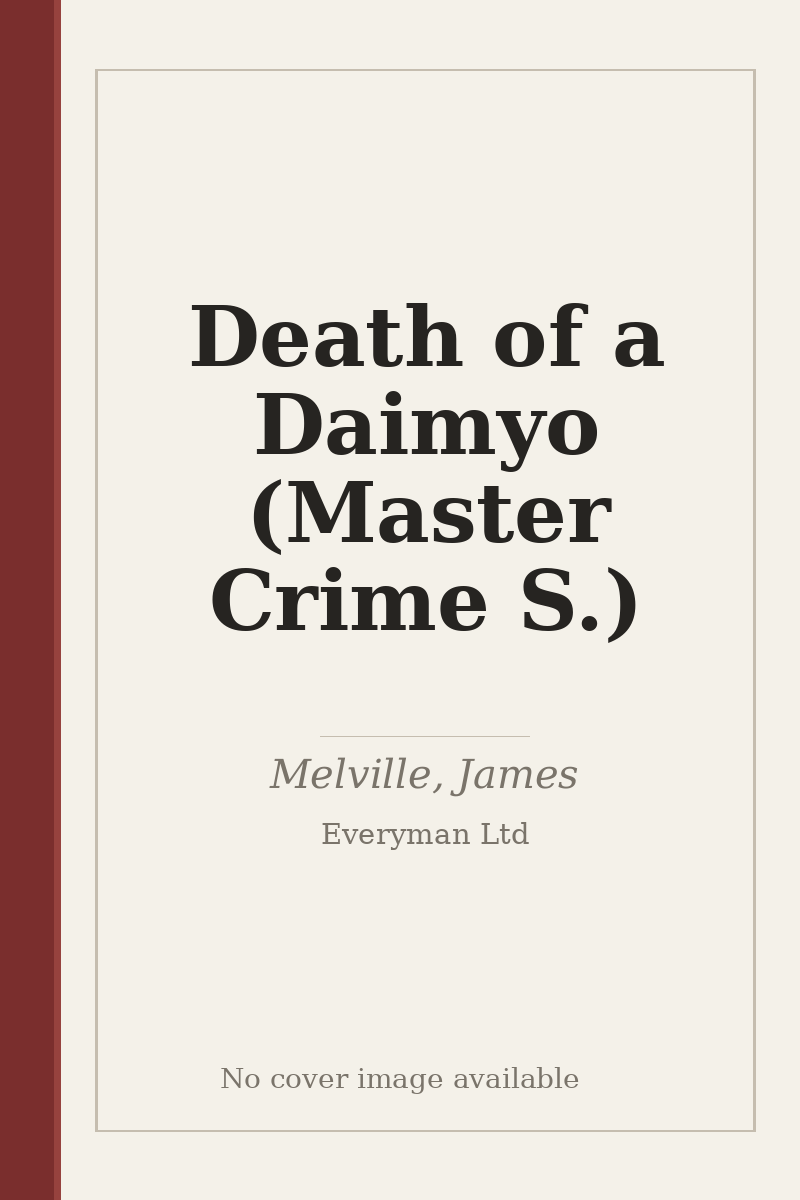 Death of a Daimyo (Master Crime S.) - no cover image available