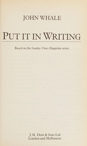 Put it in Writing