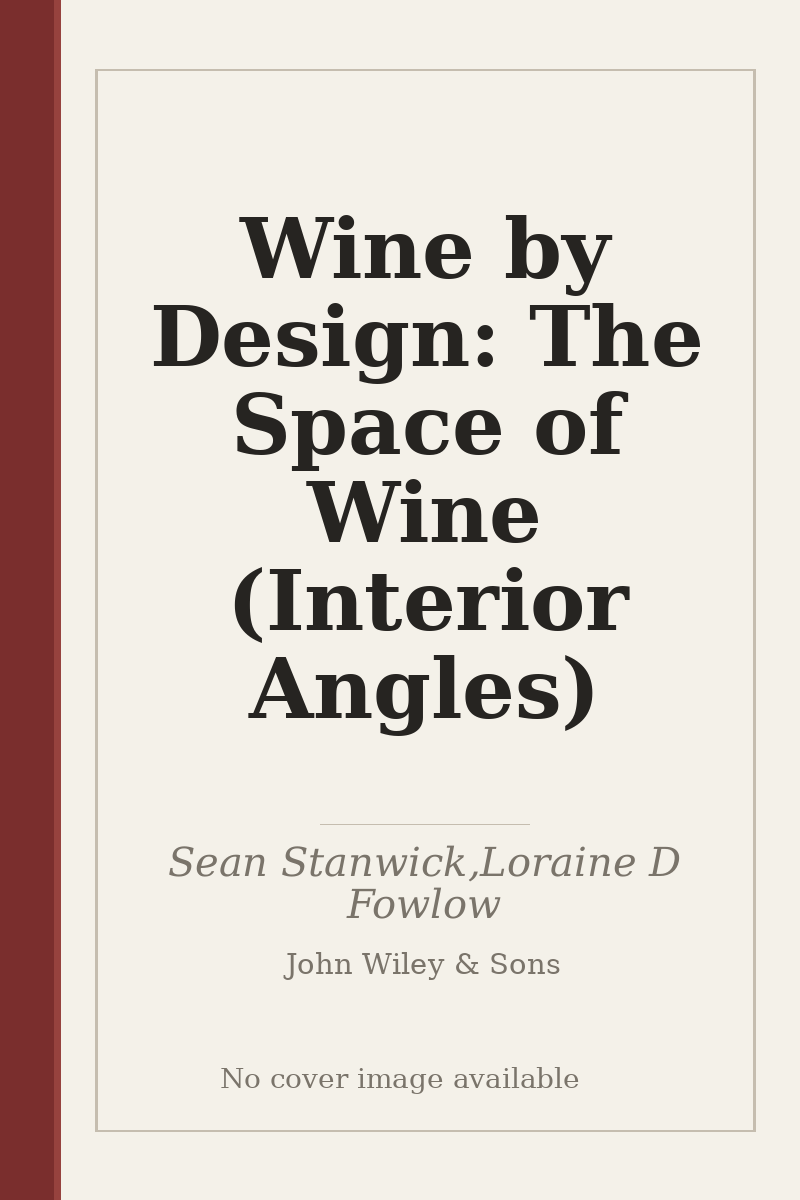 Wine by Design: The Space of Wine (Interior Angles) - no cover image available