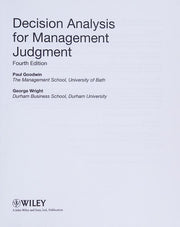 Decision Analysis for Management Judgment: Fourth Edition