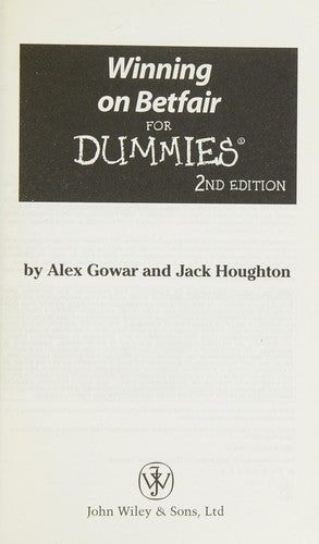 Winning on Betfair For Dummies