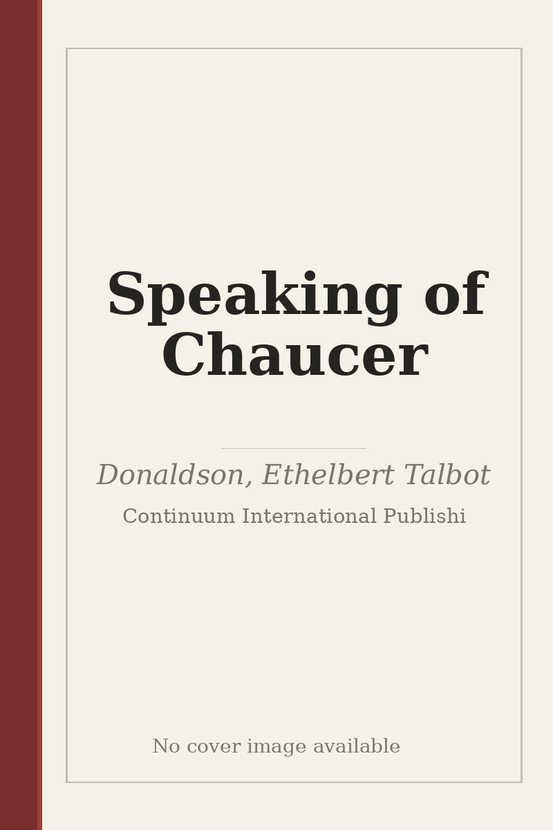 Speaking of Chaucer - no cover image available