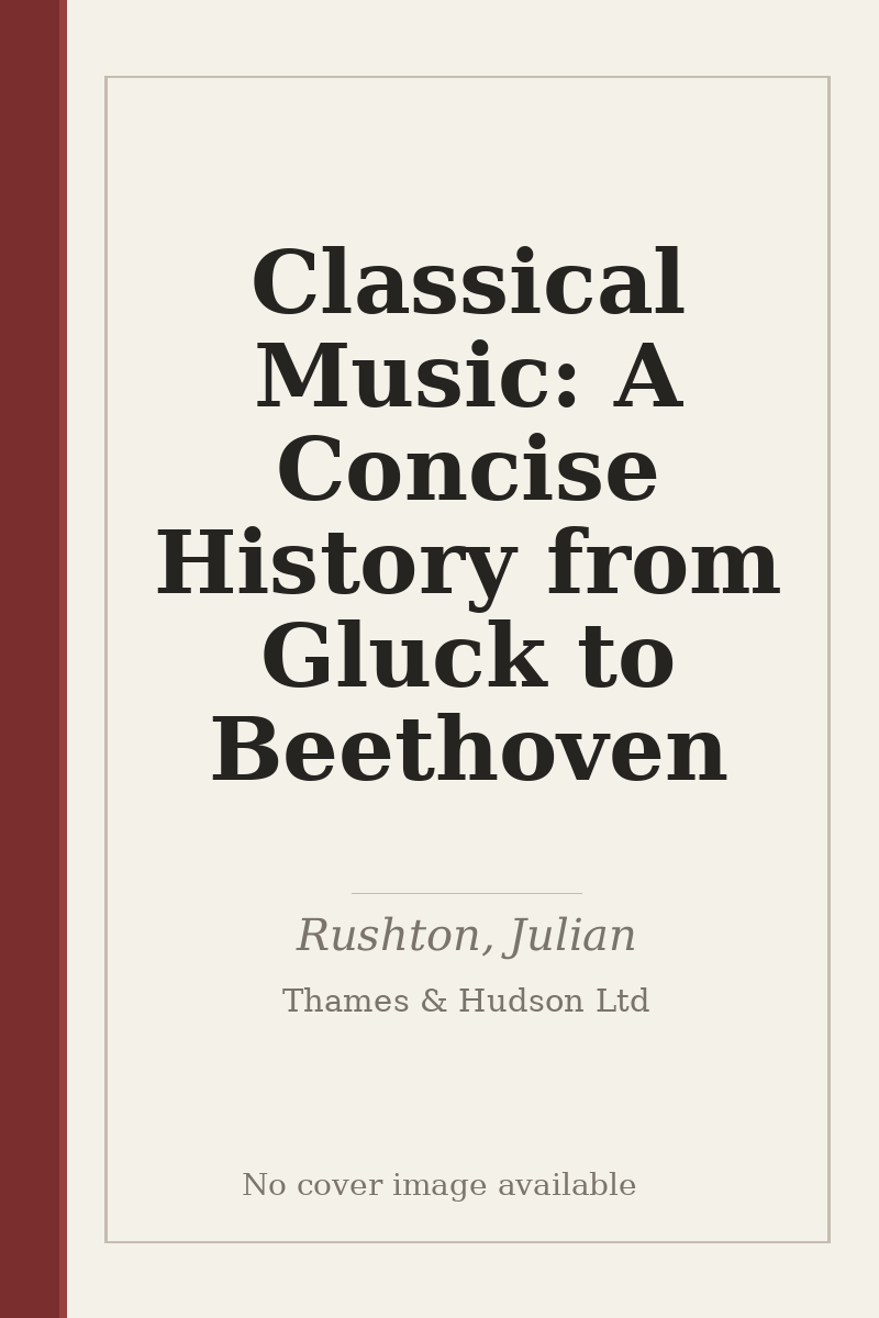 Classical Music: A Concise History from Gluck to Beethoven - no cover image available