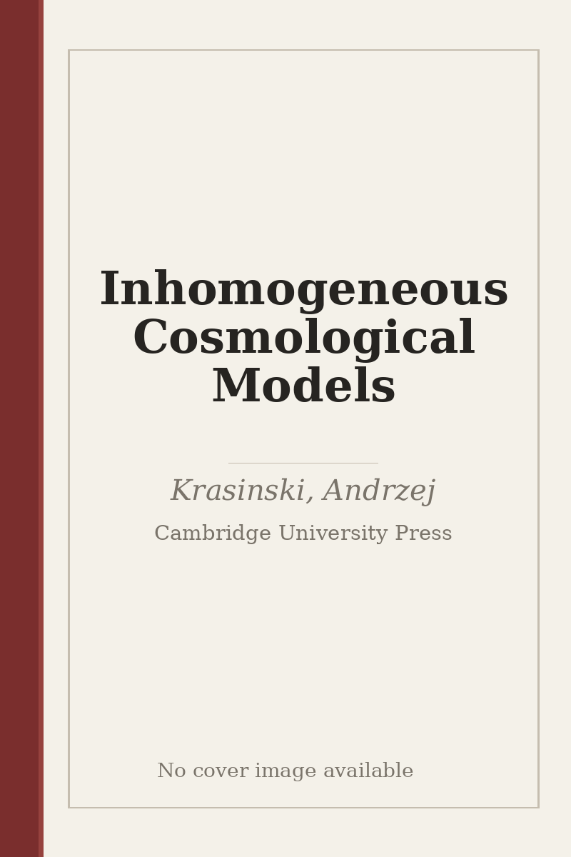 Inhomogeneous Cosmological Models - no cover image available