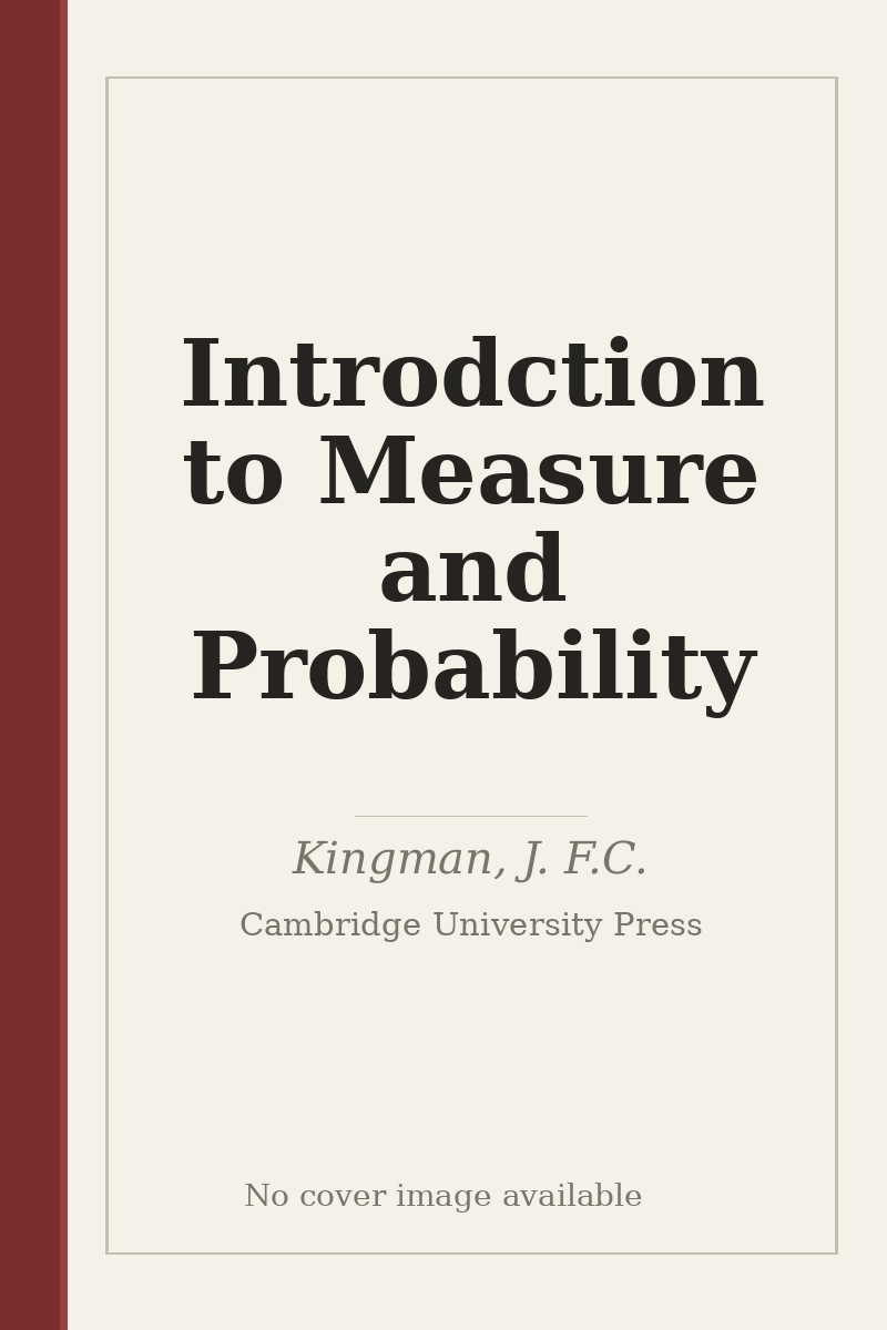Introdction to Measure and Probability - no cover image available