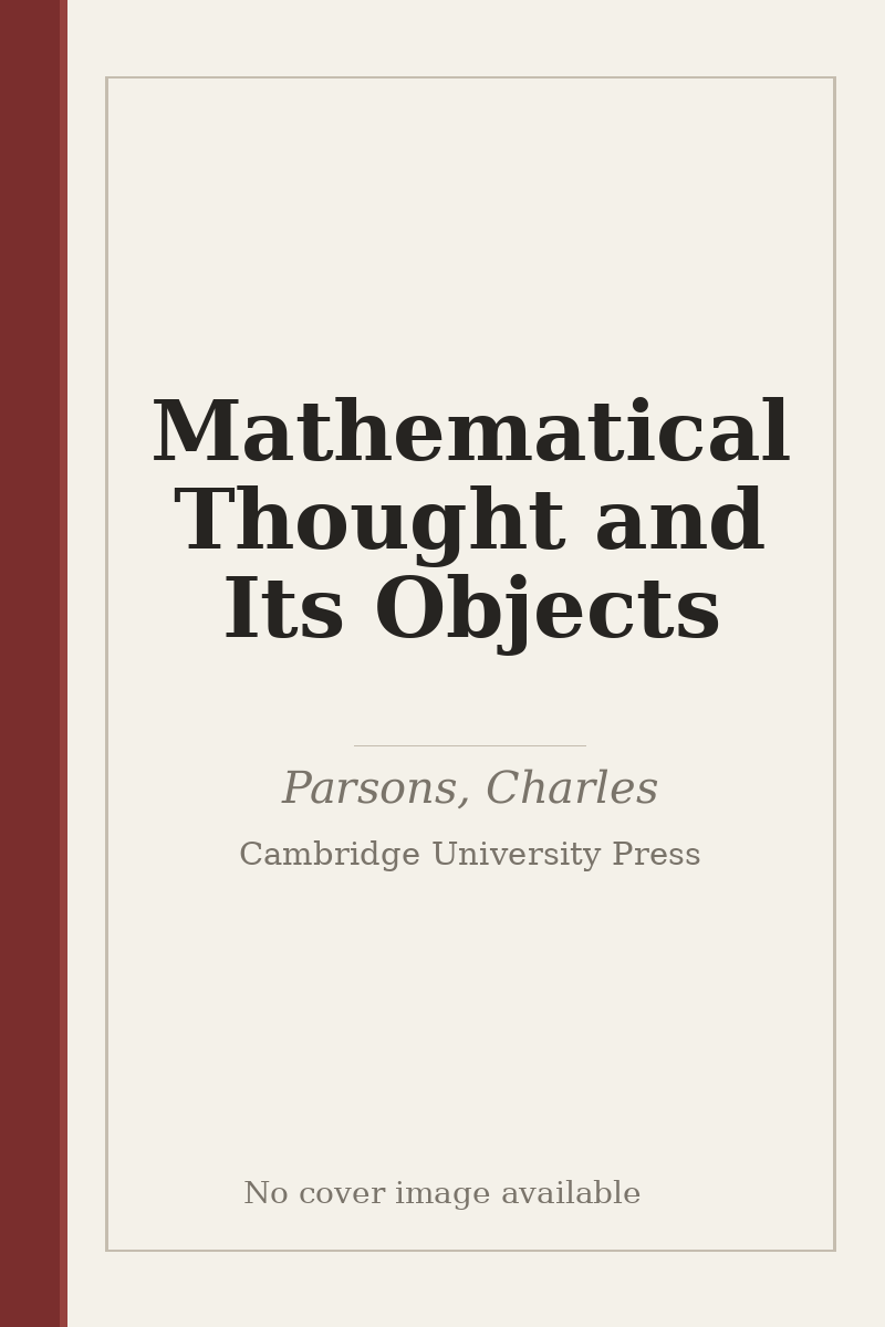 Mathematical Thought and Its Objects - no cover image available