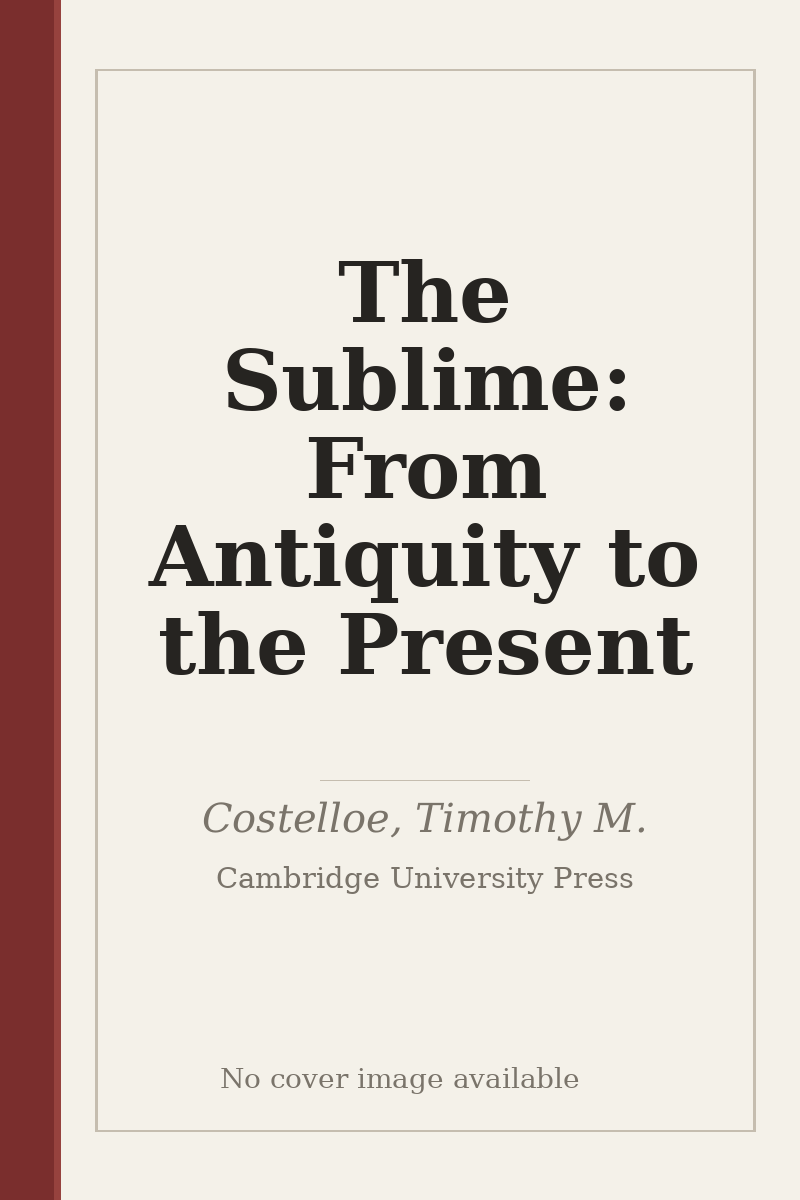 The Sublime: From Antiquity to the Present - no cover image available