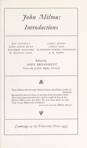 John Milton: Introductions (Cambridge Milton Series for Schools and Colleges)