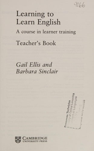 Learning to Learn English Learner's book: A Course In Learner Training