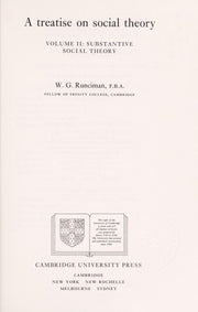 A Treatise on Social Theory: The Methodology of Social Theory: Volume 2 (A Treatise on Social Theory 3 Volume Paperback Set)