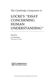 The Cambridge Companion to Locke's 'Essay Concerning Human Understanding' (Cambridge Companions to Philosophy)