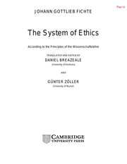 Fichte: The System of Ethics: According to the Principles of the Wissenschaftslehre (Cambridge Texts in the History of Philosophy)