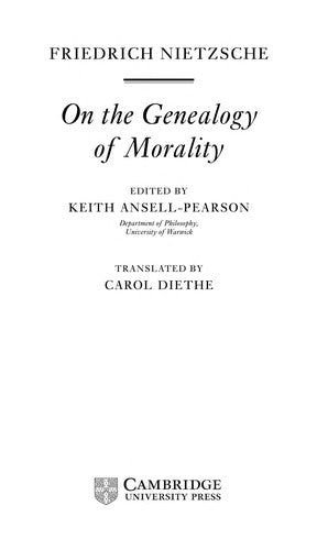Nietzsche: 'On the Genealogy of Morality' (Cambridge Texts in the History of Political Thought)