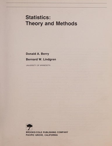 Statistics: Theory and Methods