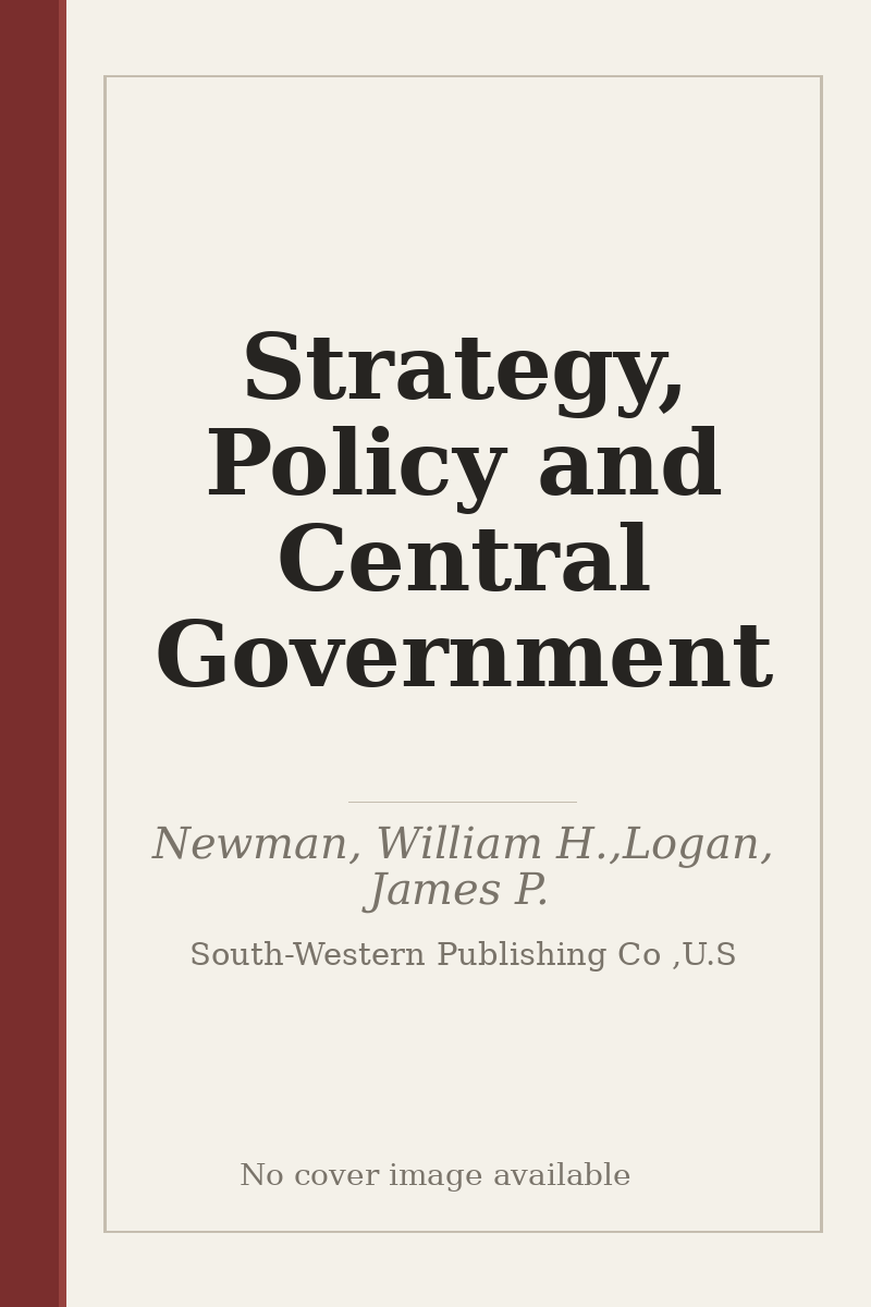 Strategy, Policy and Central Government - no cover image available