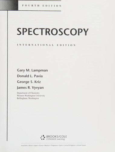 Introduction to Spectroscopy, International Edition