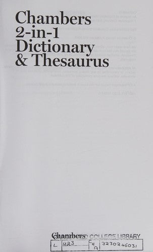 Chambers 2-in-1 Dictionary and Thesaurus