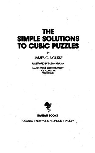 The Simple Solutions to Cubic Puzzles