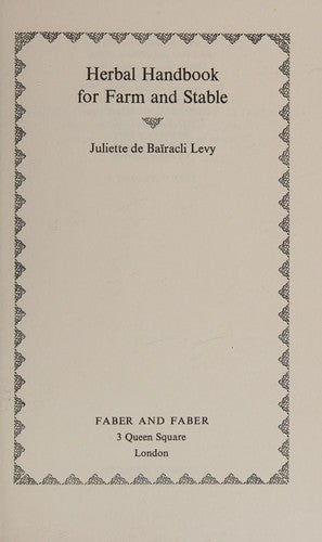 Herbal Handbook for Farm and Stable