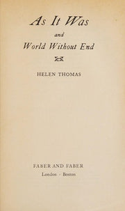 As It Was and World Without End