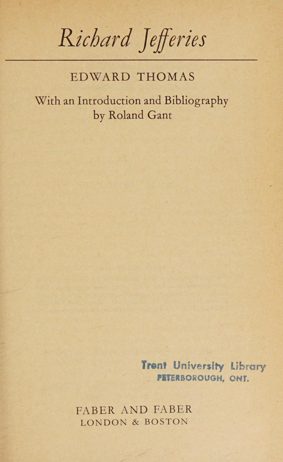 Richard Jefferies: His Life and Work