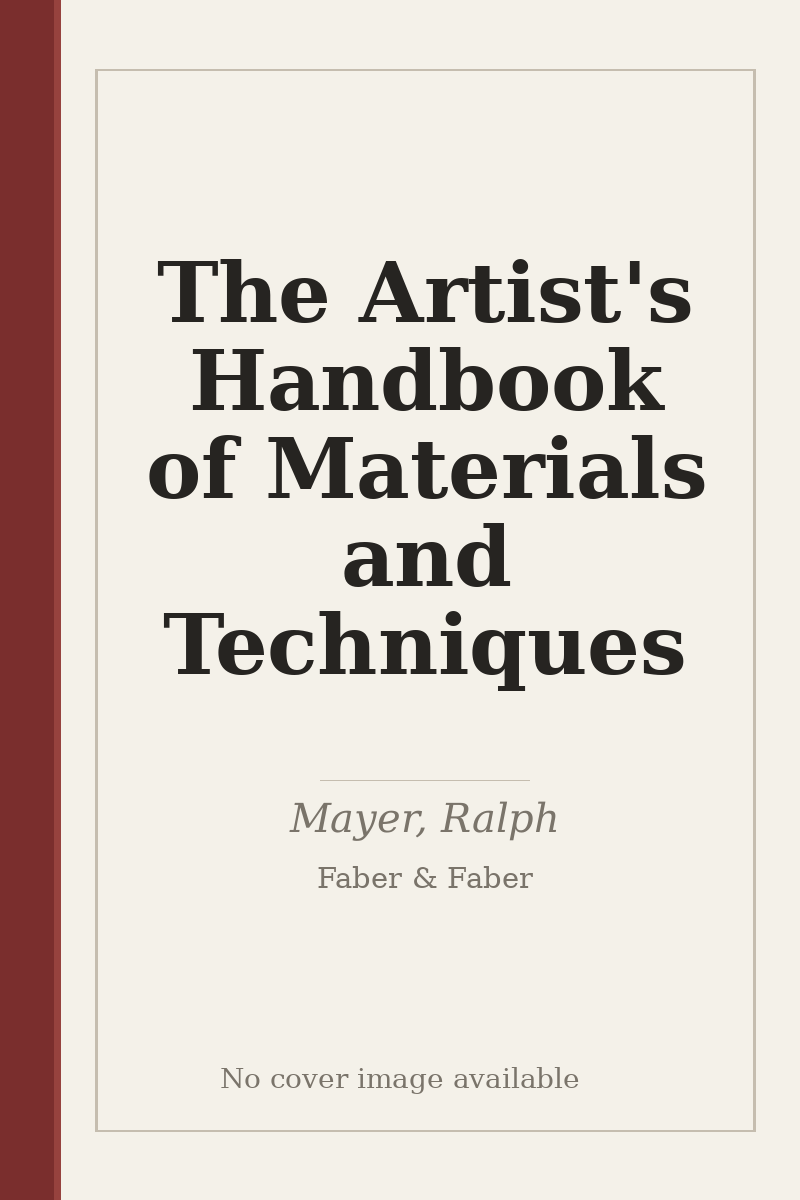 The Artist's Handbook of Materials and Techniques - no cover image available