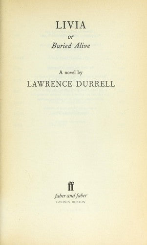 Livia or Buried Alive (Faber paperbacks)