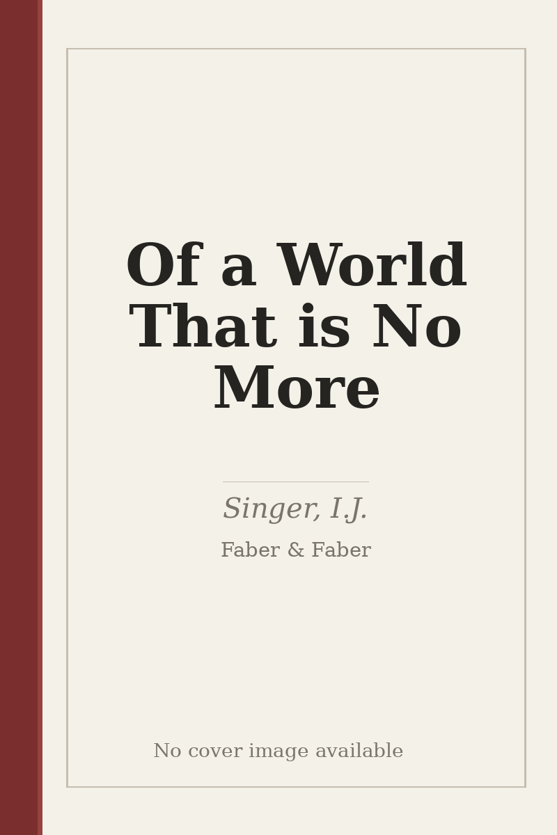 Of a World That is No More - no cover image available