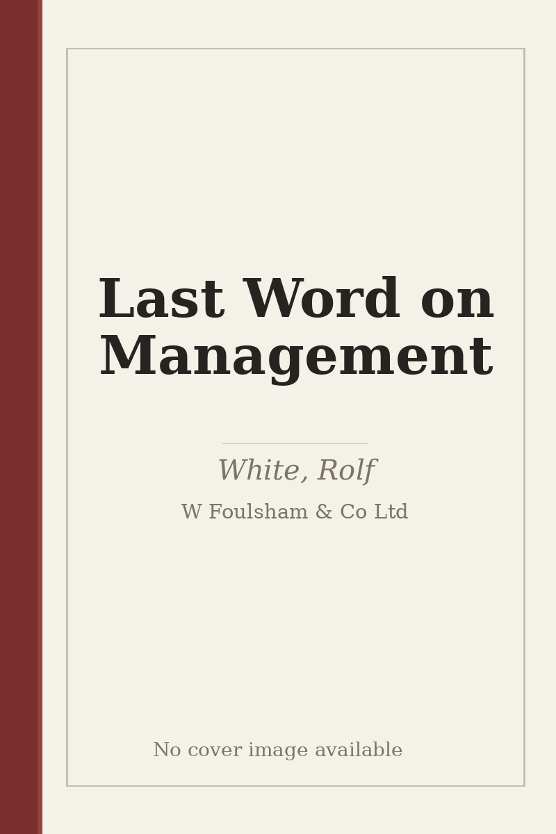 Last Word on Management - no cover image available