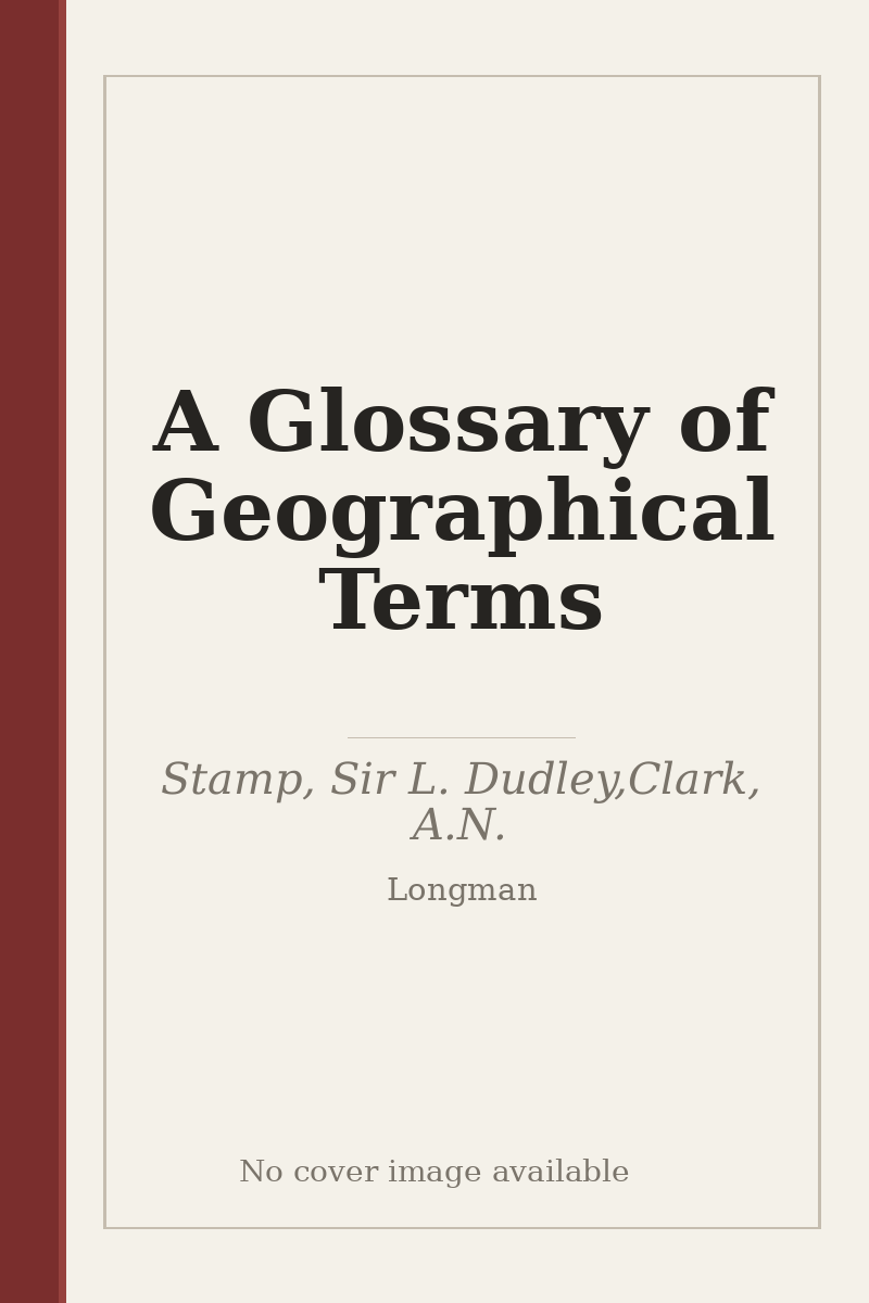 A Glossary of Geographical Terms - no cover image available