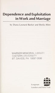 Dependence and Exploitation in Work and Marriage: Conference Proceedings