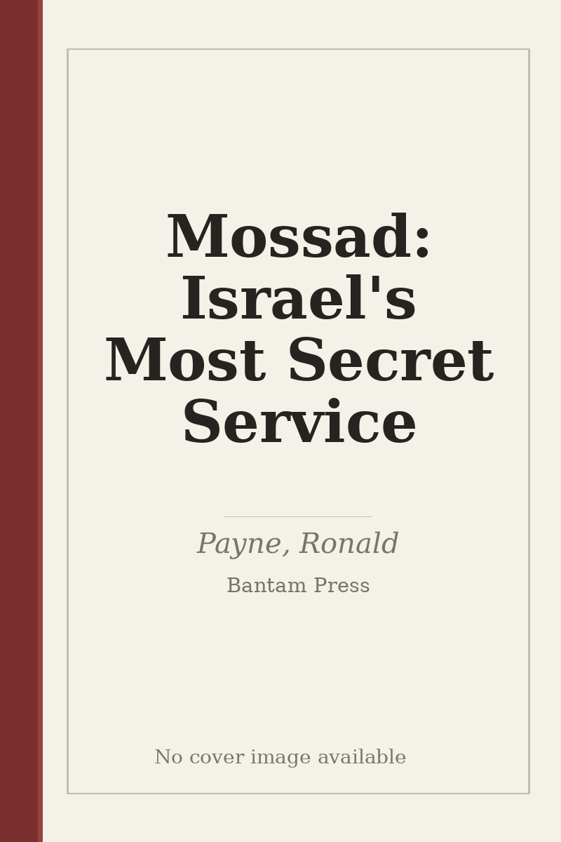 Mossad: Israel's Most Secret Service - no cover image available