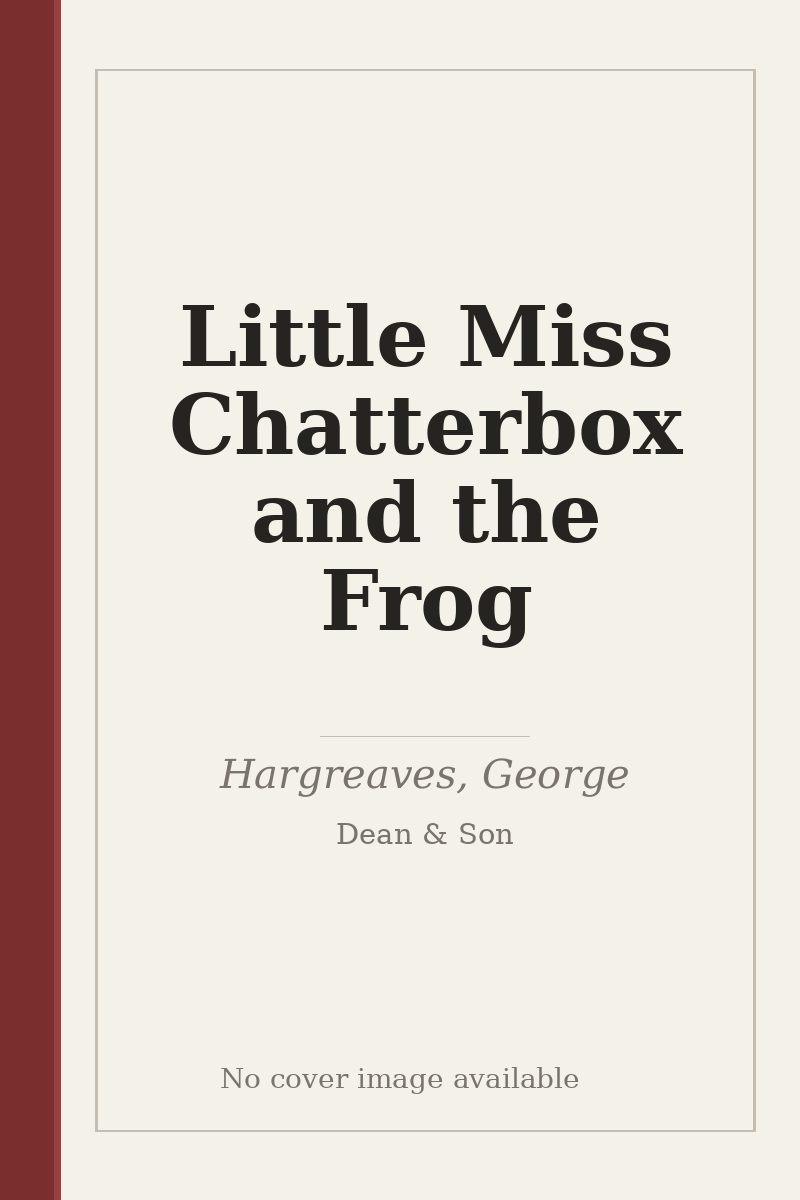 Little Miss Chatterbox and the Frog - no cover image available