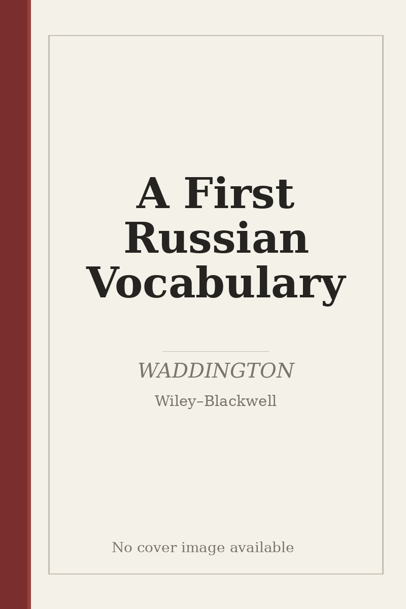A First Russian Vocabulary - no cover image available