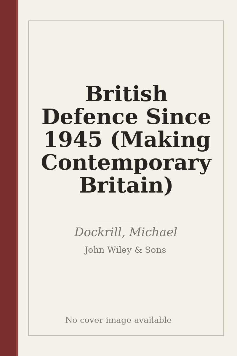 British Defence Since 1945 (Making Contemporary Britain) - no cover image available