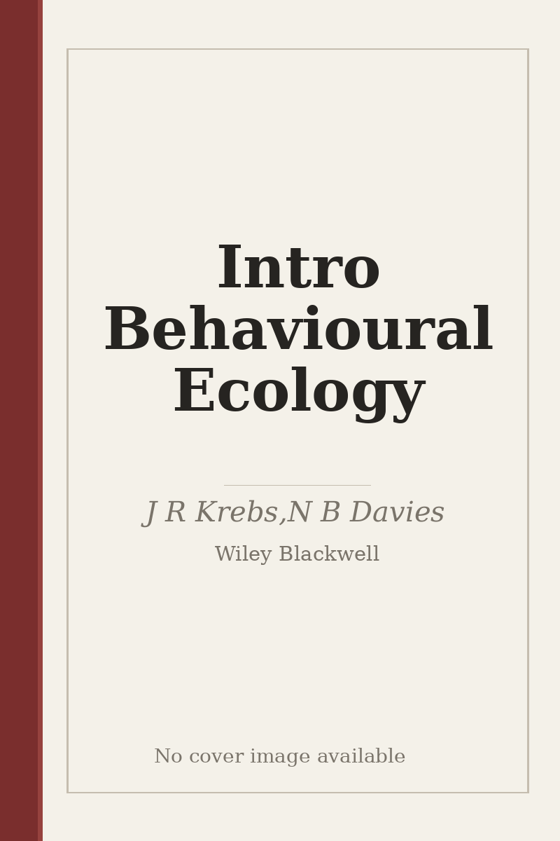Intro Behavioural Ecology - no cover image available
