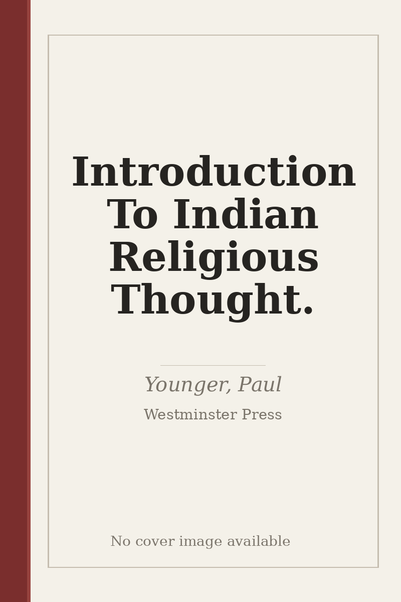 Introduction To Indian Religious Thought. - no cover image available