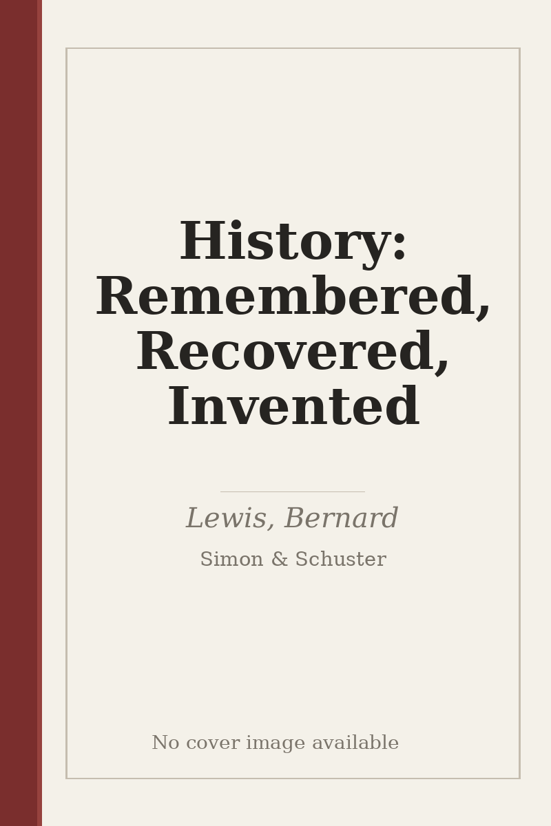 History: Remembered, Recovered, Invented - no cover image available