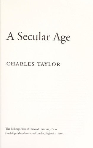 A Secular Age