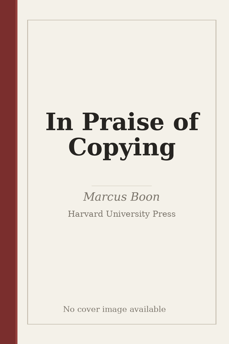 In Praise of Copying - no cover image available