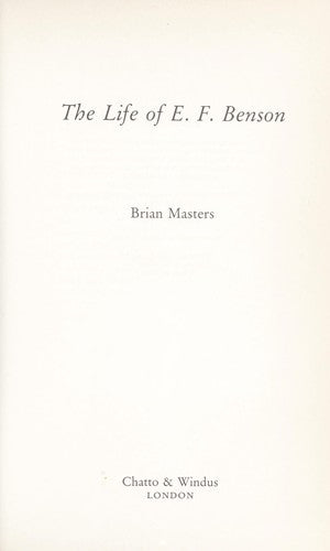 Life of E.F.Benson