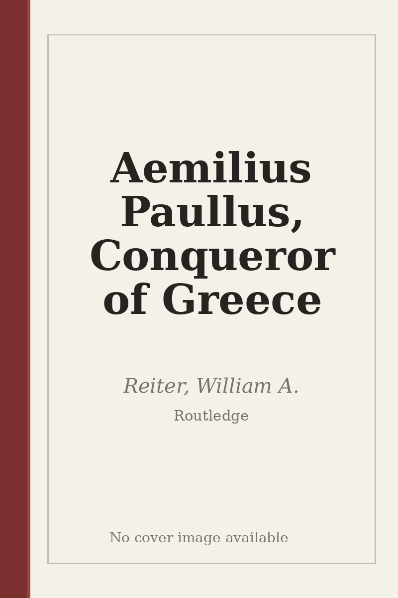 Aemilius Paullus, Conqueror of Greece - no cover image available