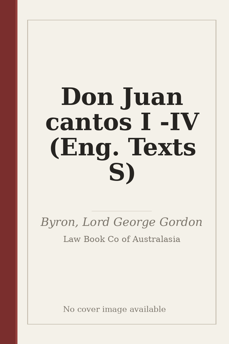 Don Juan cantos I - IV (Eng. Texts S) - no cover image available